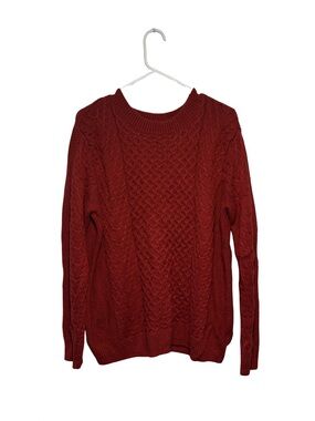 Women's Cable Knit Sweater - Red